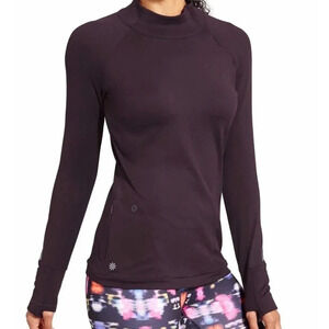 Athleta Superluxe Half Zip Wild Raisin Purple Top Women’s Medium